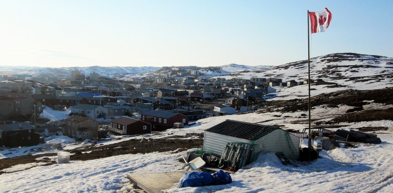 Iqaluit with Canada Flag