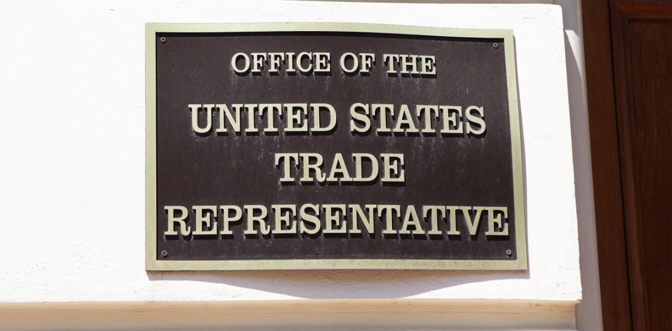 Plaque that reads 'Office of the United States Trade Representative'