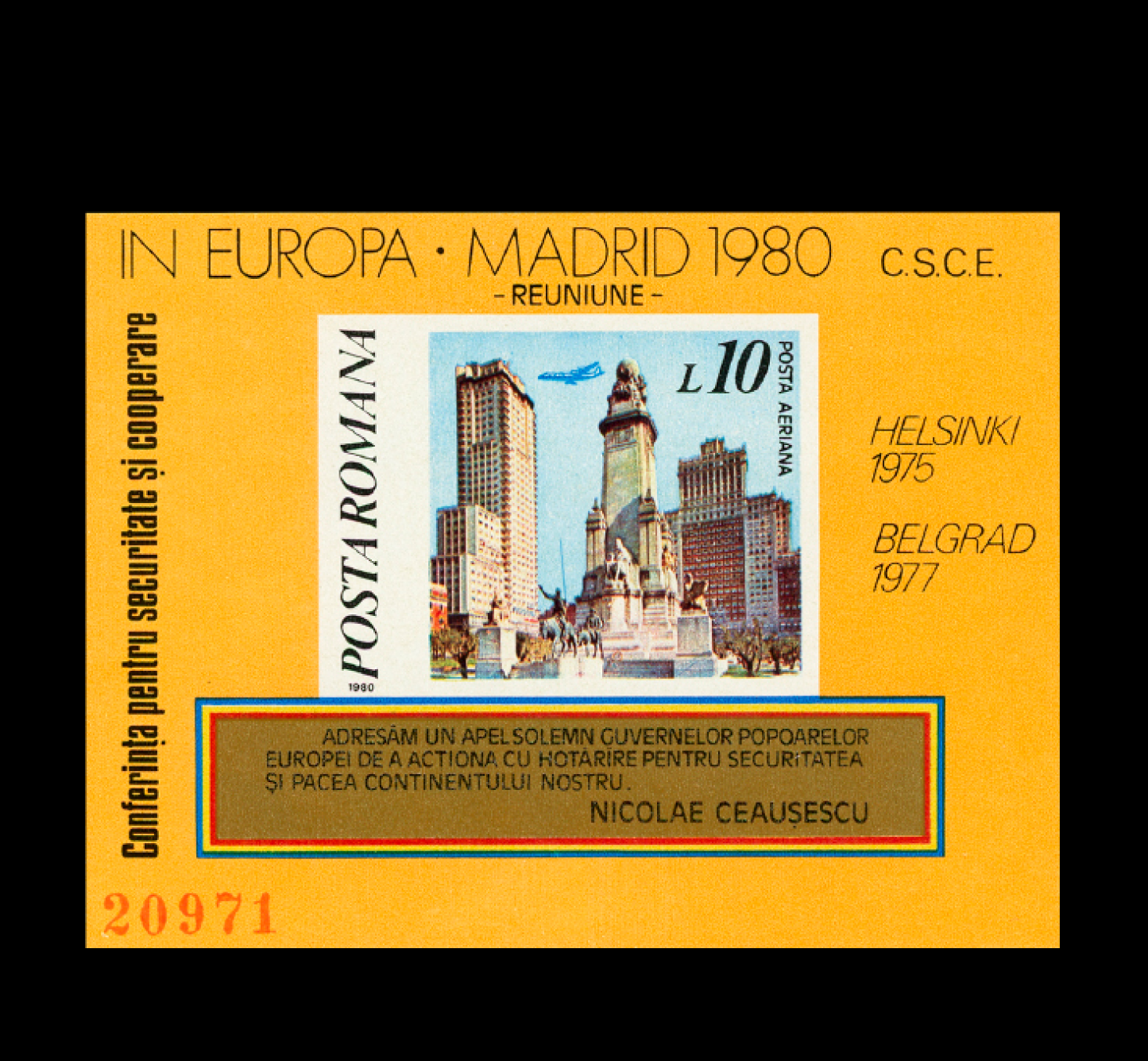 Stamp from the 1980 Madrid follow-up meeting