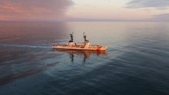 Photo of a CG Cutter at sea