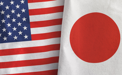 US and Japanese flags side by side