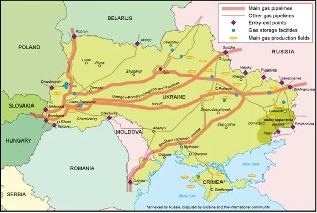 Ukraine Gas Map