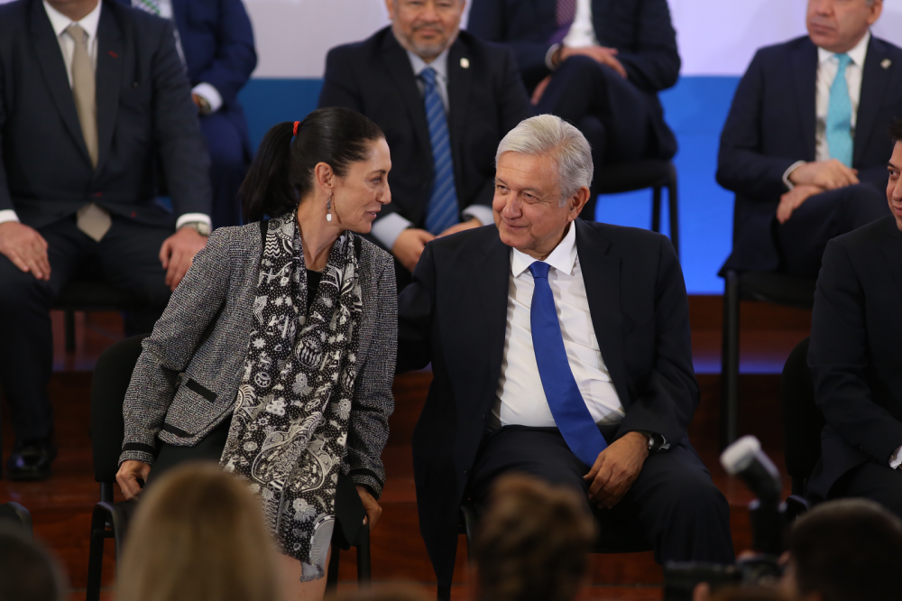 Mexico City, Mexico September 4th 2019. Andrés Manuel López Obrador, mexican president and Claudia Sheinbaum, Mexico City governor